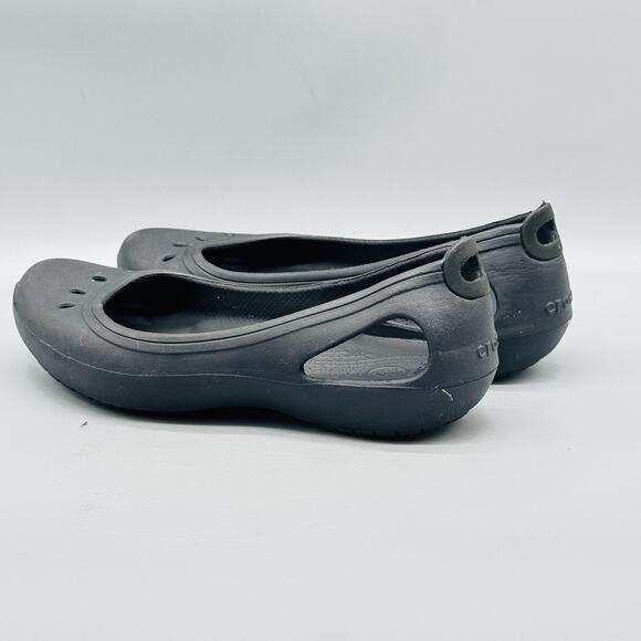 Crocs Shoes Womens 6 Black Kadee Slip On Ballet Flats Comfort Casual Lightweight - Picture 6 of 13
